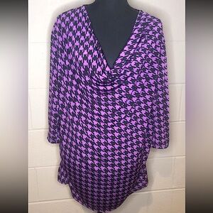 Purple houndstooth tunic